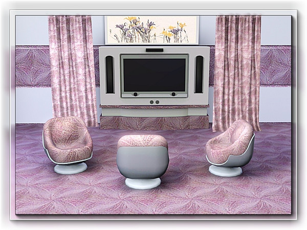 Sims 3 — marcorse_textured floral pattern by marcorse — A complex floral carpet texture, in shades of violet/grey.