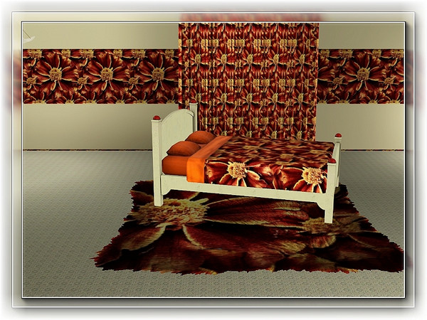 Sims 3 — marcorse_larger than life pattern by marcorse — Rich brown marigolds cluster together in this bold fabric