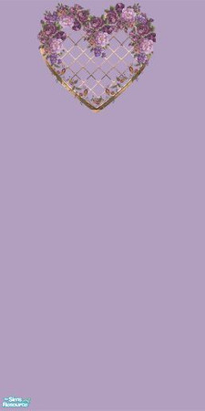 Sims 2 — Wicker Heart by cariadbach — A soft lilac paint with a wicker heart and dried flowers added for that country