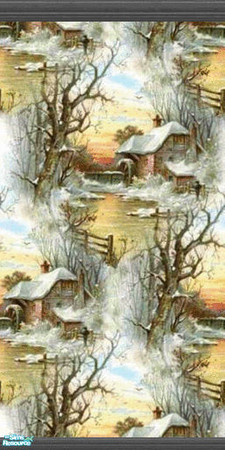 Sims 2 — Christmas Home - Christmas Home Wall by Riverwillows — Lovely wallpaper done in a old home seamless pattern.