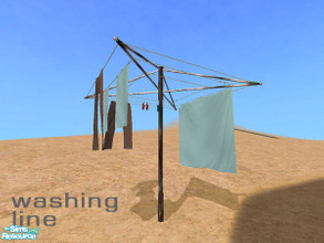 Sims 2 — Lancaster Laundry recol01 - Clothesline by Padre — A recolour of the Lancaster Laundry set in blues and touches