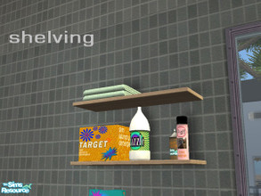 Sims 2 — Lancaster Laundry recol01 - Shelving by Padre — A recolour of the Lancaster Laundry set in blues and touches of