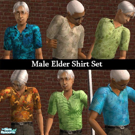 Sims 2 — Elder Male Shirt Set by scatterjoy — A variety of shirts for your elder males.