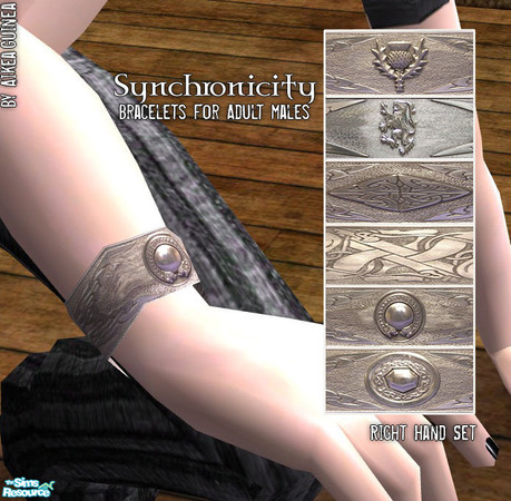 Sims 2 — Right Hand Bracelets for Adult Males - Celtic by aikea_guinea — Right-hand bracelets for Adult Males in six