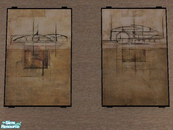 Sims 2 — 2 Modern Prints by BrooksHalten — These two wonderful recolors are pieces of artwork and they are perfect for