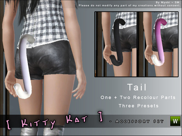 Sims 3 — [ Kitty Kat ] - Tail by Screaming_Mustard — A charming accessory set for your Sims to dress up in. ~ TAIL ~