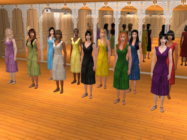 Sims 2 — Dress From Apartment Life Recolors by Calia_M2 — Dress From Apartment Life Recolors in black, white, blue,