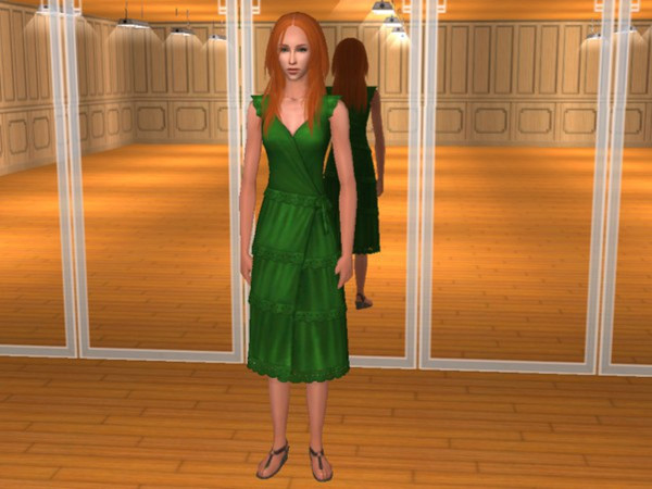 Sims 2 — Dress From Apartment Life Recolors - Green Dress From Apartment Life by Calia_M2 — Green Dress From Apartment