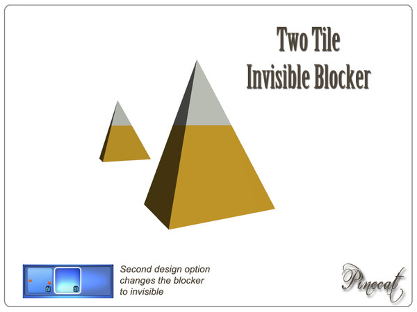 Sims 3 — Invisible Blocker Double Wide by Pinecat — Two tile invisible blocker to keep your Sims on the right path or