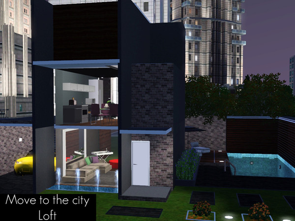 Sims 3 — Move to the city - Loft by danielaoecksler — The loft has 1 living room, 1 kitchen with dining area, 1 bathroom,