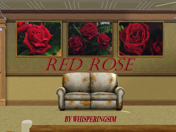 Sims 3 — Red Rose by whisperingsim — Red Rose is a collection of three gorgeous red rose paintings. These were made from