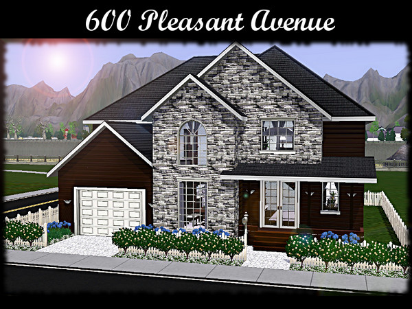 Sims 3 — 600 Pleasant Avenue by annie_over — Fully Furnished; 4 Bedrooms; 2 Bathrooms; Office; One Car Garage With