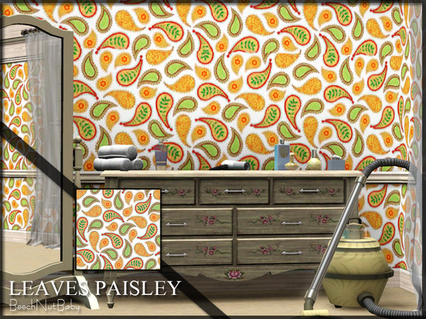 Sims 3 — Leaves Paisley by BeechNutBaby2 — Named so for the orange and green leaves in Fall.