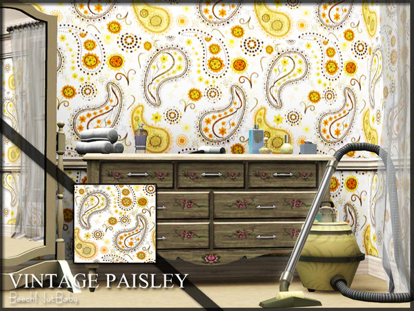 Sims 3 — Vintage Paisley by BeechNutBaby2 — Vintage colored paisley pattern