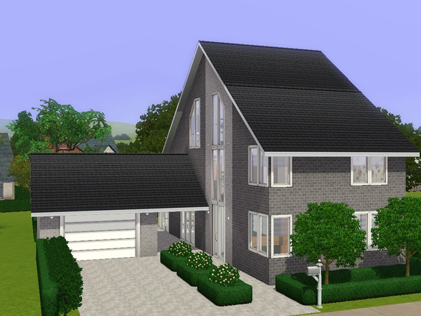 Sims 3 — Amanda by dorienski — A modern family house with open-plan living, dining and kitchen area, a study, a laundry