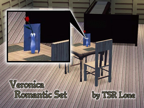 Sims 3 — Veronica Menu + Flower Vase by AXquireLone — Add these to enchance your Veronica Romantic Set.