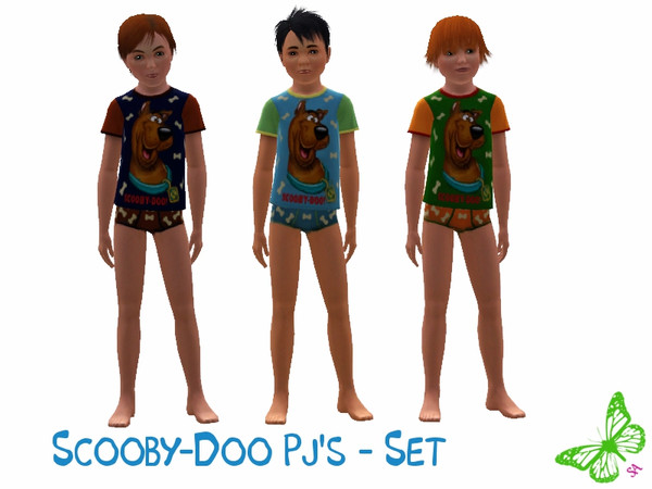 Sims 3 — Scooby-Doo Pj's by sinful_aussie — Scooby-Doo Pj's made up of a t-shirt and briefs! The t-shirt is also enabled