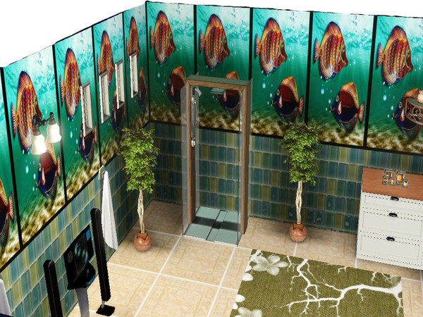 Sims 3 — Fishy Bathroom Tile by twosister422 — Fishy Bathroom Tile