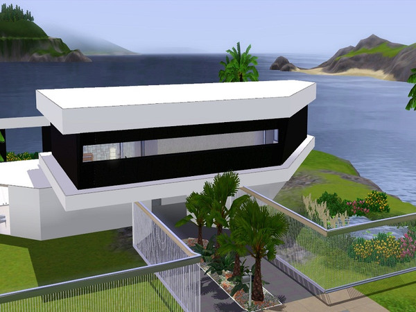 Sims 3 — Beach Villa 3 by L_U2 — Beach Villa 2 is a modern villa, located on the cliffs of sunset valley. It has a