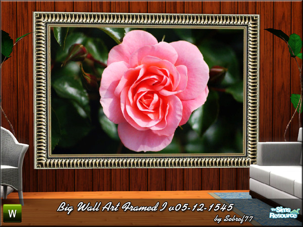 Sims 3 — Big Wall Art Framed I v05-12-1545 by sebrof772 — By Sebrof77 This is a large framed lovely pink rose. The pink