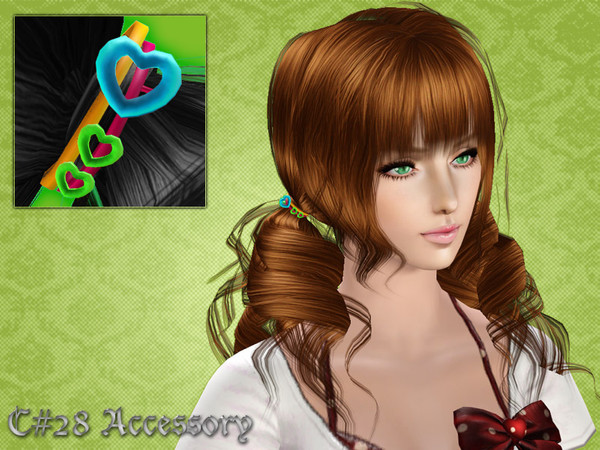 Sims 3 — Viola Hairstyle - Accessory by Cazy — Child through elder, all LODs included.