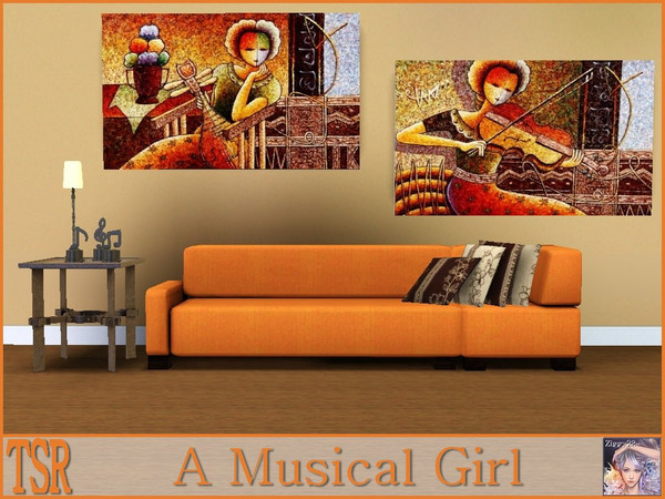 Sims 3 — A Musical Girl by ziggy28 — A Musical Girl, a set of two paintings. One file two paintings less clutter. TSRAA