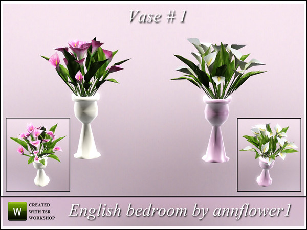 Sims 3 — English bedroom vase 001 AF  by annflower1 — English bedroom vase 001 AF