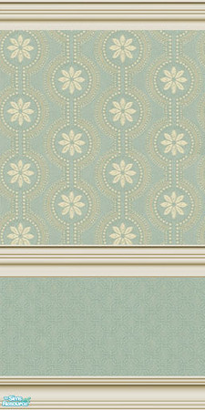 Sims 2 — Turquoise Wallpaper Set - 5 by Euterpe — Beautiful turquoise and beige wallpaper set.