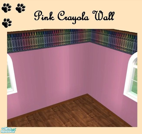 Sims 2 — Pink  Crayola Nursery - Pink Crayola Wall by MinnieMinPin — 