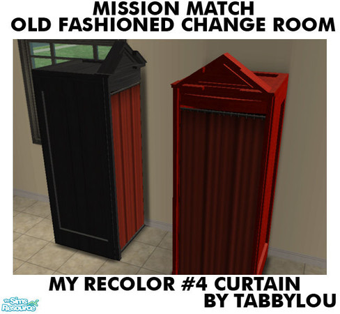 Sims 2 — TL - MM OldFashionedChangeRm Recolor04Curtain by TabbyLou — My Recolor #4 Curtain for Booth in Recolors of Base