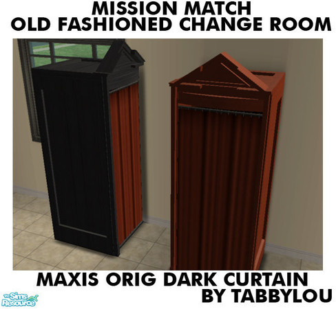 Sims 2 — TL - MM OldFashionedChangeRm OrigDarkCurtain by TabbyLou — Maxis Original Dark Curtain for Booth in Recolors of