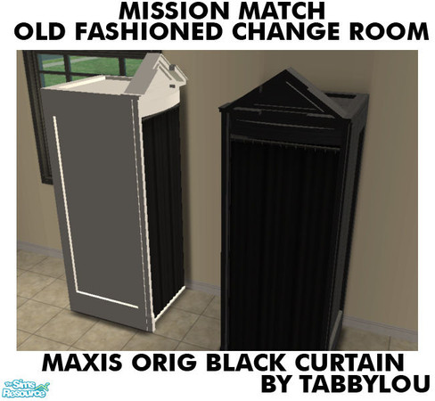 Sims 2 — TL - MM OldFashionedChangeRm OrigBlackCurtain by TabbyLou — Maxis Original Black Curtain for Booth in Recolors