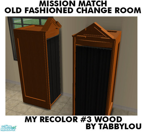 Sims 2 — TL - MM OldFashionedChangeRm MyRecolor03Booth by TabbyLou — My Recolor #3 Wood Booth in Recolors of Base Game, -