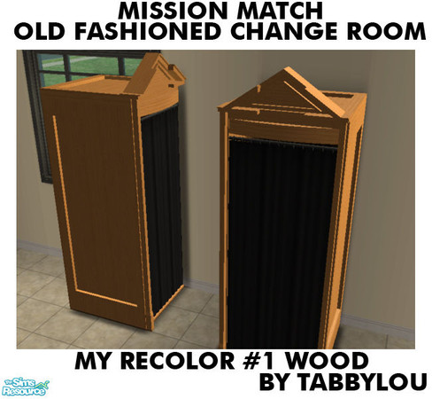 Sims 2 — TL - MM OldFashionedChangeRm Recolor01Booth by TabbyLou — My Recolor #1 Wood Booth in Recolors of Base Game, -