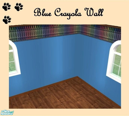 Sims 2 — Blue Crayola Wall by MinnieMinPin — 