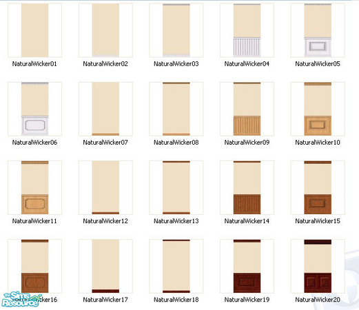 Sims 2 — Natural Wicker by gil_shalos — A set of 20 walls painted Natural Wicker(from the Dulux paint range)with a