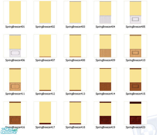 Sims 2 — Spring Breeze by gil_shalos — A set of 20 walls painted Spring Breeze(from the Dulux paint range shade #4)with a