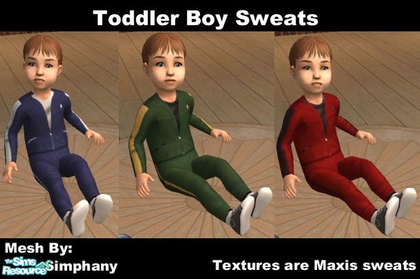 Sims 2 — Toddler Boy Sweats by frogger1617 — Sweats for your toddler Boys. Texture are maxis Adult. Mesh by Simphany