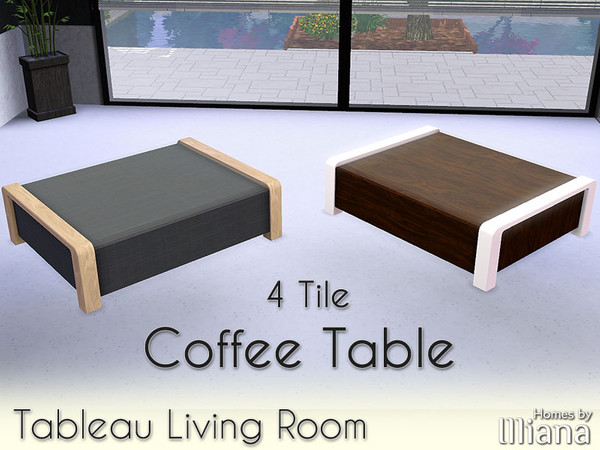 Sims 3 — Tableau Living Room 4 Tile Coffee Table by Illiana — Tableau Living Room - Large 4 Tile Coffee Table.