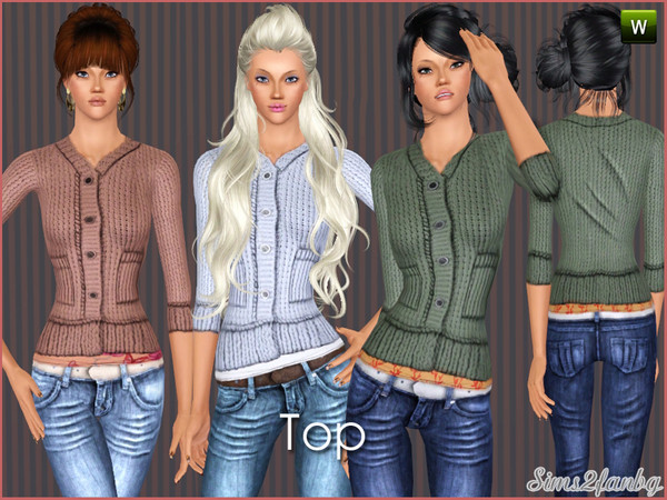Sims 3 — 227 - Top by sims2fanbg — .:227:. Top in 3 recolors,Recolorable,Launcher Thumbnail. I hope u like it!