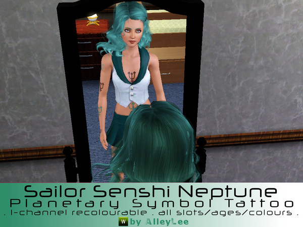 Sims 3 — Sailor Senshi Neptune Planetary Symbol Tattoo by AlleyLee by alleylee2 — Sailor Neptune, the Soldier of Ocean