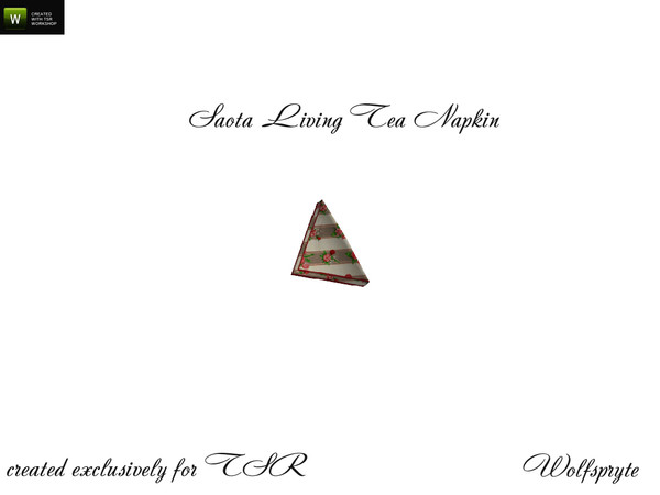 Sims 3 — Saota Living Decor Napkin by wolfspryte — part of the Saota Living Collection new mesh created exclusively for