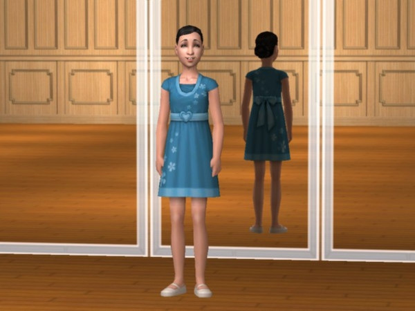 Sims 2 — Belt Dress Recolors - Blue Belt Dress by Calia_M2 — Blue Belt Dress