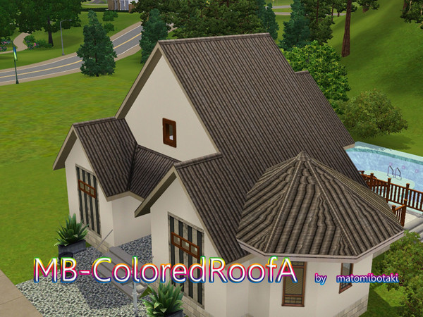 Sims 3 — MB-ColoredRoofA by matomibotaki — MB-ColoredRoofA, roof with new texture and color, by matomibotaki.