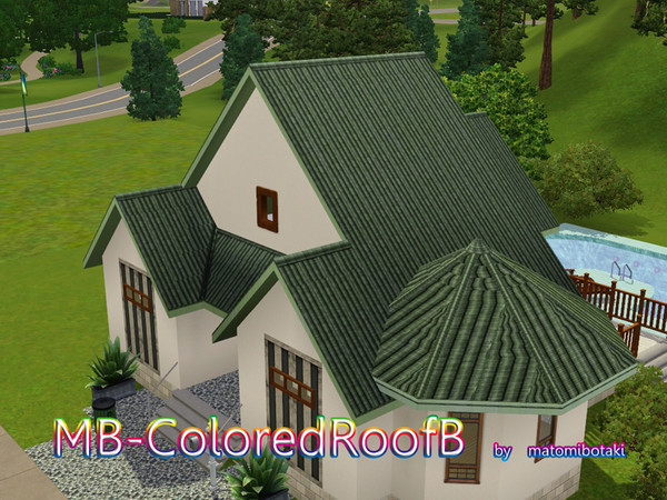 Sims 3 — MB-ColoredRoofB by matomibotaki — MB-ColoredRoofB, roof with new texture and color, by matomibotaki.