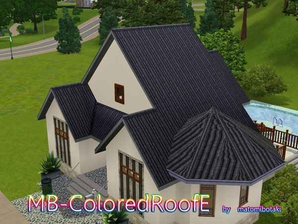Sims 3 — MB-ColoredRoofE by matomibotaki — MB-ColoredRoofE, roof with new texture and color, by matomibotaki.