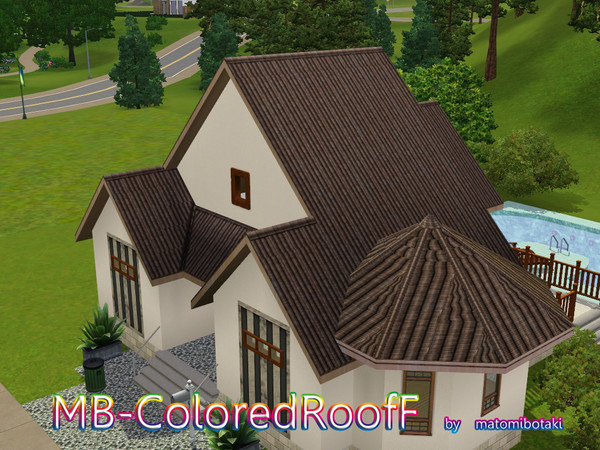 Sims 3 — MB-ColoredRoofF by matomibotaki — MB-ColoredRoofF, roof with new texture and color, by matomibotaki.