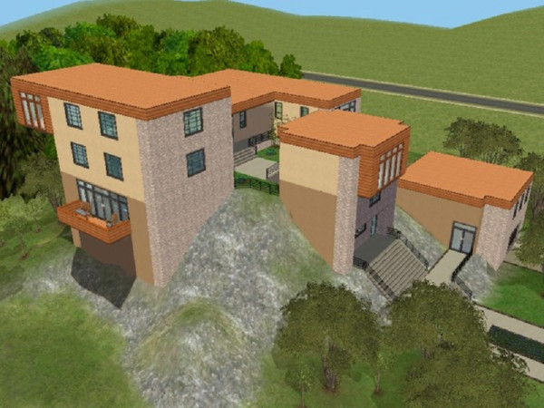 Sims 2 — Hunter\'s Hill by juhhmi — Once a look-out hill for hunters, now a modern masterpiece. Contemporary interior