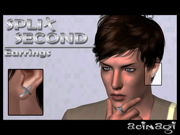Sims 3 — Split Second Earrings by AB_Creations — Split Second Earrings TM - AM by Aaron Beerling - New mesh by me - 1