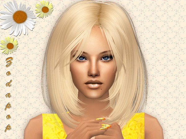 Sims 2 — Hair Set 7 - 6 - Platinum - White Headband by zodapop — Retexture of Newsea\'s Yogurt hairstyle. Binned. 